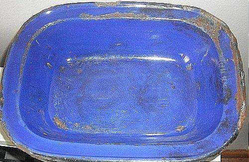 BLUE ENAMEL DISH