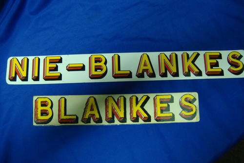 Blankes and Nie-Blankes label from the 1980