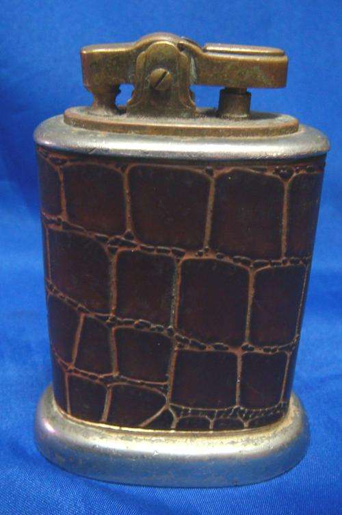 Brass and Leather (Flint strike table paraffin Lighter)