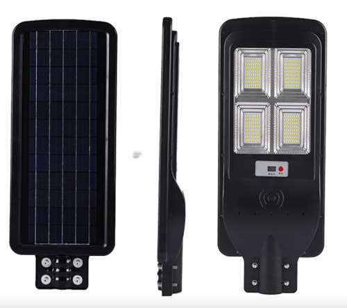 300W Solar Street Light With Pole and remote - crack in glass