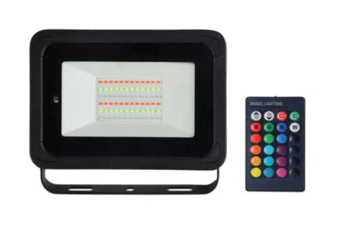 2 Pack - 20w RGB Multi Colour Flood Light With Remote