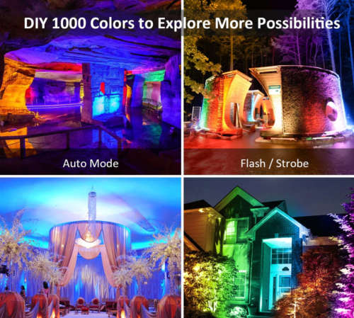 2 Pack - 20w RGB Multi Colour Flood Light With Remote