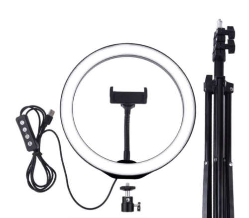 LED Ring Light On Tripod 12 Inch