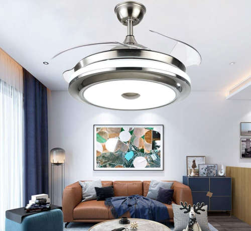 Retractable Blade  Ceiling Fan With Remote - 061