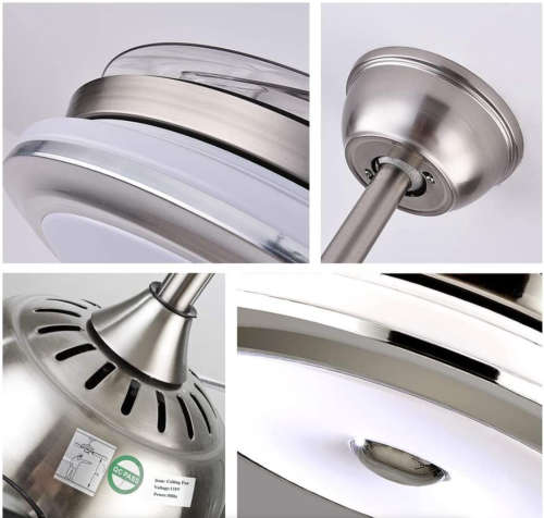 Retractable Blade  Ceiling Fan With Remote - 061