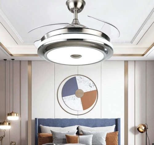 Retractable Blade  Ceiling Fan With Remote - 061