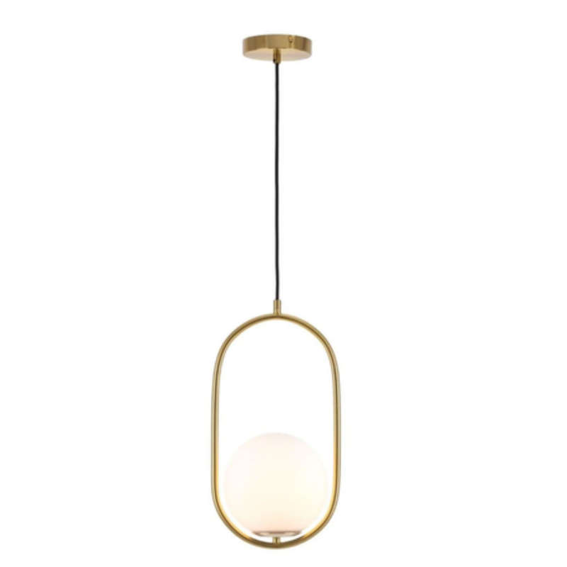 Gold Pendant Light Frost Glass - M52