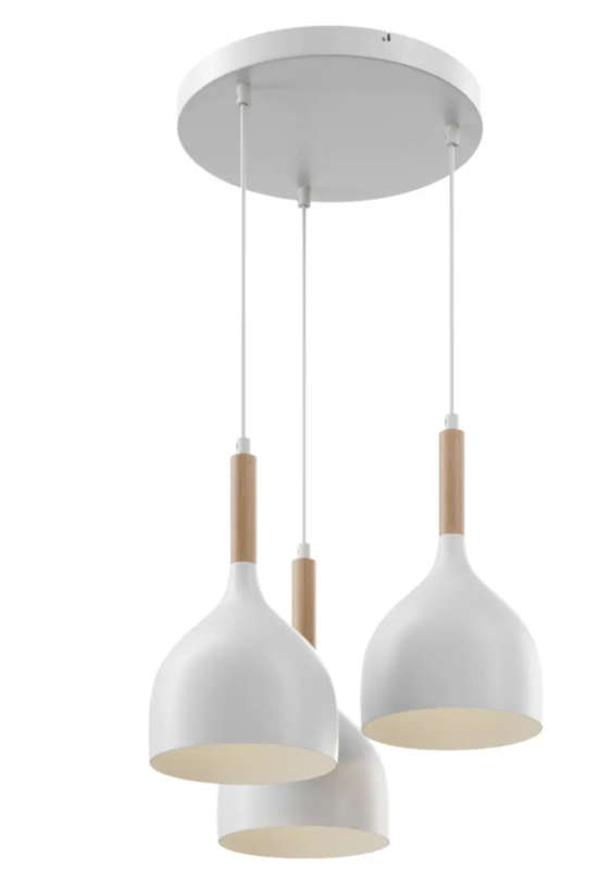 Modern Small Bowl Style Pendant Light - Cluster Of 3 - White
