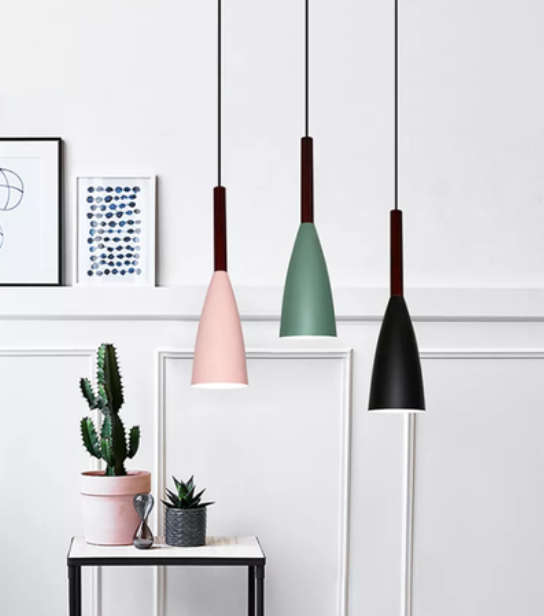 2 pack - Modern Tube Pendant Light Green