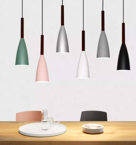 2 pack - Modern Tube Pendant Light Green