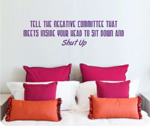Vinyl Decal -Negative Committee  - Inspirational Quote - Wall Art