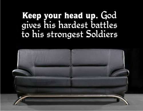 Vinyl Decal - Keep Your Head Up - Inspirational Quote - Wall Art