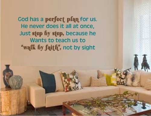 Vinyl Decal - God's Perfect Plan - Inspirational Quote - Wall Art