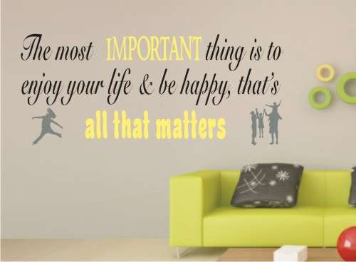 Vinyl Decal - Be Happy - Quote - Wall Art
