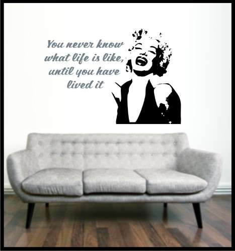 Vinyl Decal - You Never Know, Marilyn Monroe Quote - Wall Art