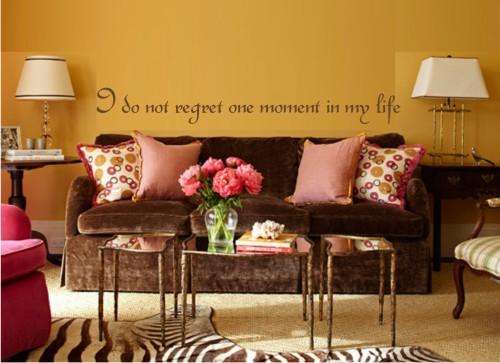 FREE SHIPPING! - Vinyl Decal - No Regrets - Inspirational Quote - Wall Art