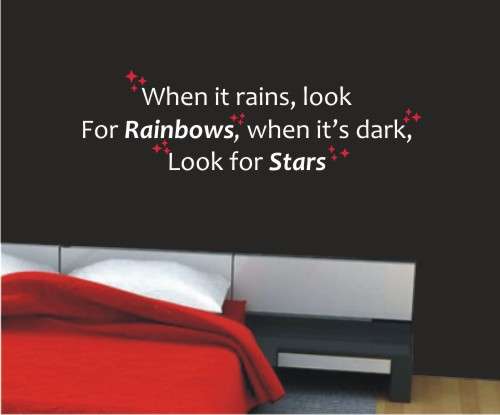 Vinyl Decal - When it Rains - Inspirational Quote - Wall Art
