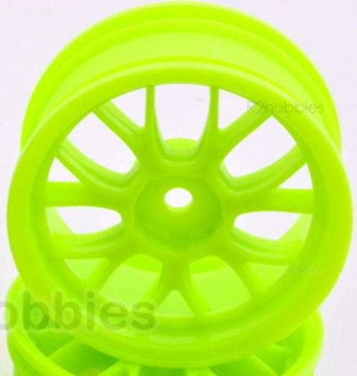 * 1/10 RC Car * 26mm * Set of 4 Rims * 3mm Offset * Fluorescent Green * Free Shipping! *