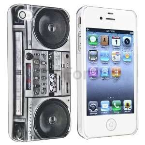 * iPhone 4 4S Hard Case * Retro Boombox Cover * Free Shipping! *