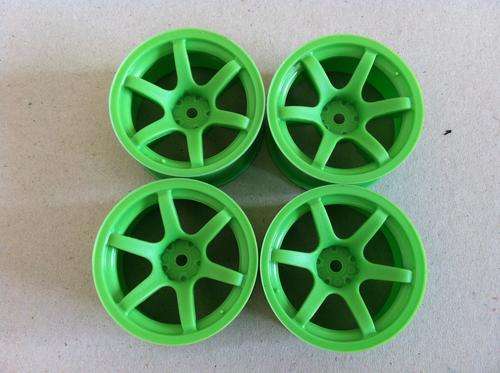 * 1/10 RC Car * 26mm * Set of 4pc Rims Wheels * Tamiya/HPI * Green * Free Shipping! *