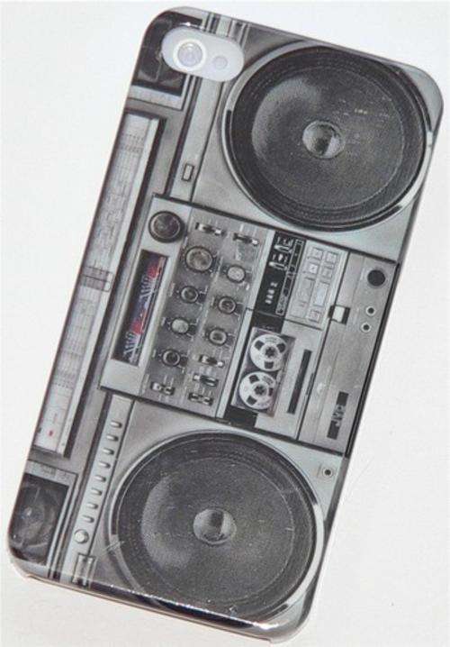 * iPhone 4 4S Hard Case * Retro Boombox Cover * Free Shipping! *