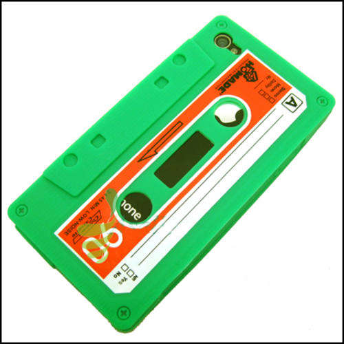 * iPhone 5 Cassette Silicone Case Cover * Green * Free Shipping! *