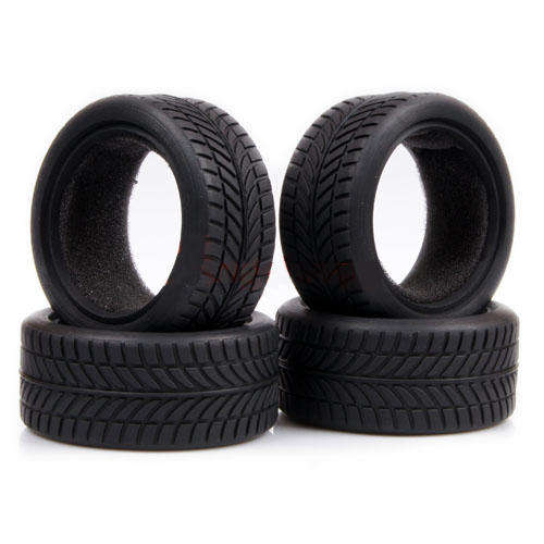* 1/10 RC Car * Set of 4pc Rubber Tires Tyres with Sponge Inners * Tamiya/HPI * Free Shipping! *