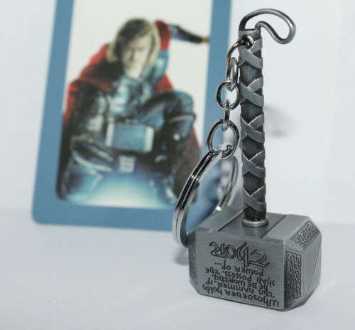 * Marvel * Thor's Hammer Keychain / Keyring * Free Shipping! *