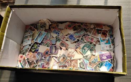 SA UNION AND REPUBLIC STAMPS - 1000`S, IN SHOEBOX, NOT CHECKED