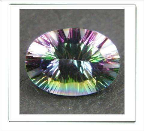 GEMZONE - Natural Mystic Topaz Oval Concave Facet - 11.79cts!