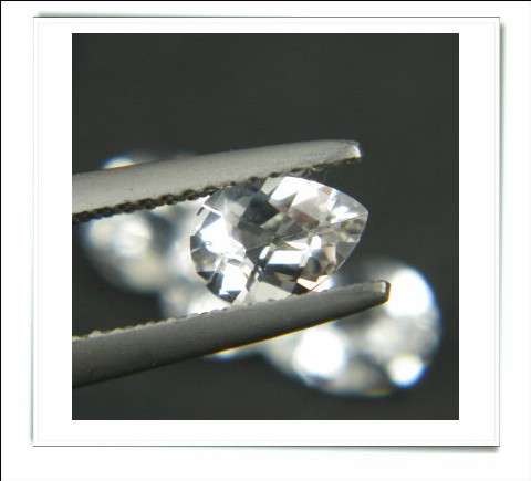 GEMZONE - Natural White Topaz Checkerboard Pear Facets - 0.76cts each - 2 on offer!