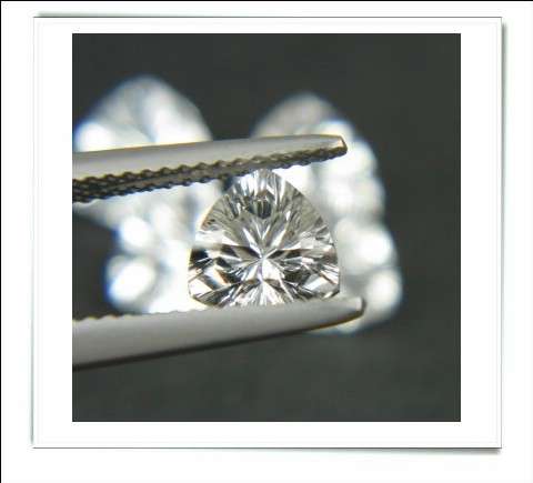 GEMZONE - Natural White Topaz Trillion Concave Facet - 1.34cts!