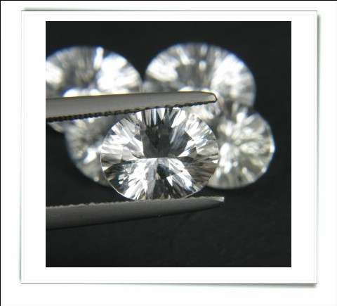GEMZONE - Natural White Topaz Oval Concave Facets - 3.02cts each - 2 on Offer!