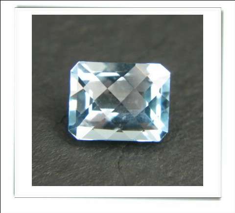 GEMZONE - Natural Aqua Blue Topaz Checkerboard Octagon Facet - 2.31cts!