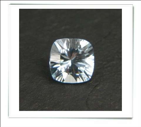 GEMZONE - Natural Aqua Blue Topaz Cushion Concave Facets - 1.87cts!