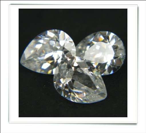 GEMZONE - White CZ  Pear Facets - 2.88cts avg. each - 15 pcs on offer!
