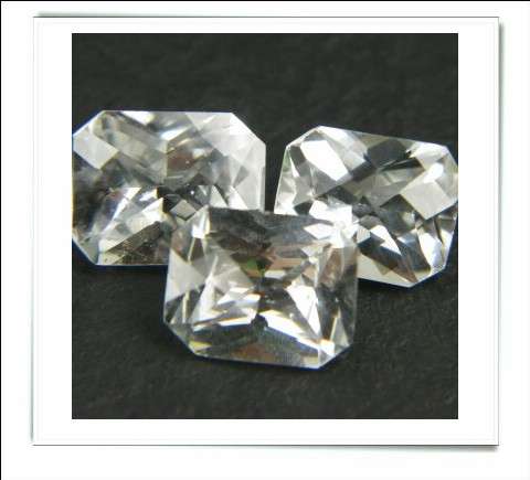 GEMZONE - Natural White Topaz Octagon Facets - 3.06cts each - 13 on offer!