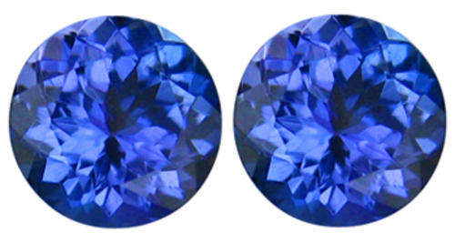 1.35CT TANZANITE MATCHING PAIR [G.I.S.A.CERTIFIED] Intense Blue Violet (bV4/4), VVS