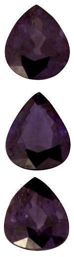 3.02CT TANZANIAN SPINEL [G.I.S.A.CERTIFIED] Dark Violet, VVS, Matching Trio