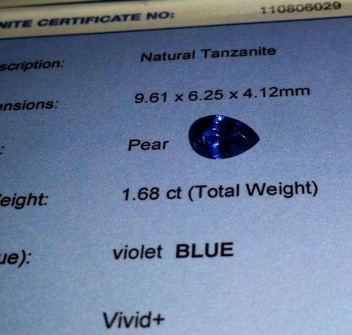 1.68CT Certified Tanzanite