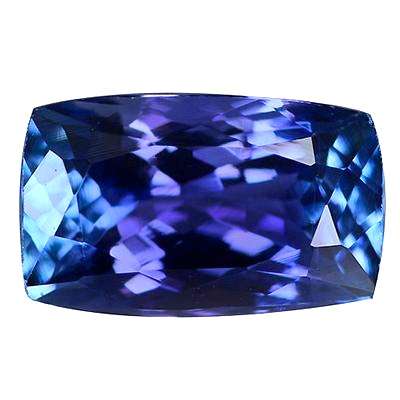 3.04CT TANZANITE [G.I.S.A.CERTIFIED] Vivid Violetish Blue (vB5/5), VVS, Cushion