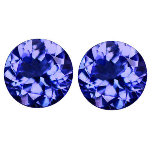 1.04CT TANZANITE MATCHING PAIR [G.I.S.A.CERTIFIED] Intense Violet Blue (vB4/4), VVS