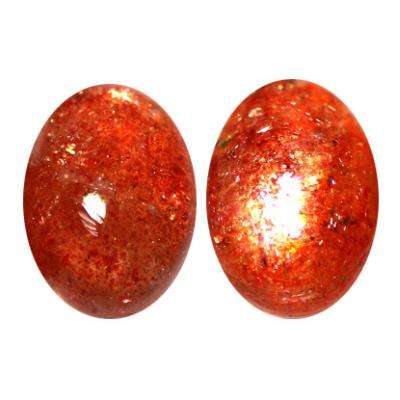 10.39CT ANDESINE aka SUNSTONE [G.I.S.A.CERTIFIED] Oval Cabochon Pair