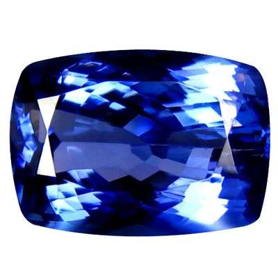 3.15CT Certified Tanzanite, Vivid Bluish Violet (bV5/5), VVS, Cushion