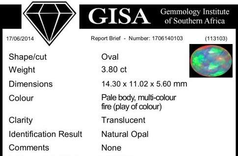 3.80ct Certified Opal
