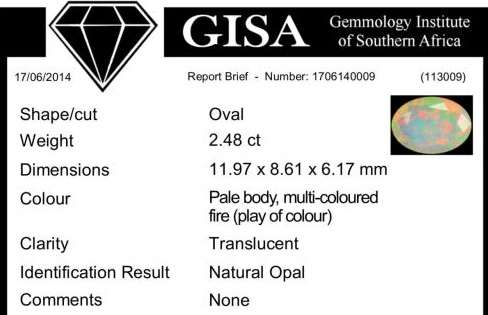 2.48ct Certified Opal
