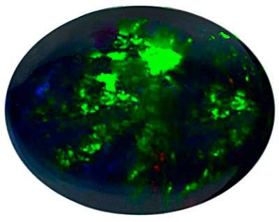 G.I.S.A. CERTIFIED 2.79CT BLACK OPAL  -  Vivid Green and Blue Fire