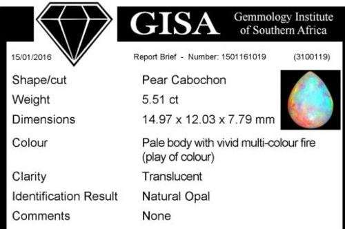 *** OPAL *** 5.51CT G.I.S.A. CERTIFIED OPAL
