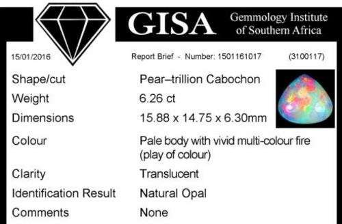 *** OPAL *** 6.26CT G.I.S.A. CERTIFIED OPAL