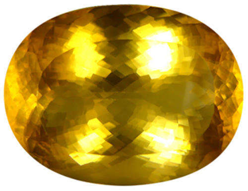 G.I.S.A. CERTIFIED 44.31CT CALCITE   -   Top Adamantine Golden Yellow, VVS